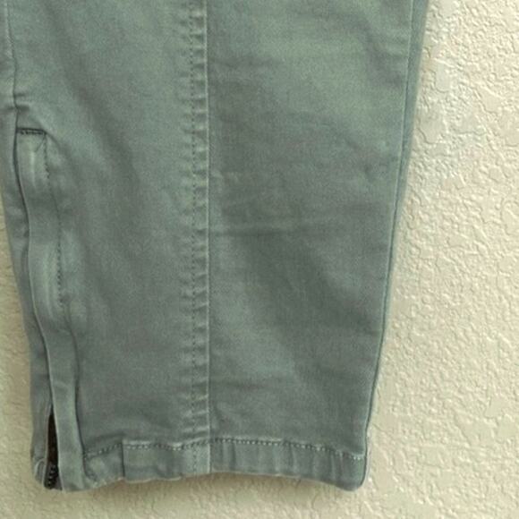 Anthropologie Jefferson Moto Cargo Pants Womens Sz 32 14 Green Ankle Zip Stretch - Picture 11 of 15